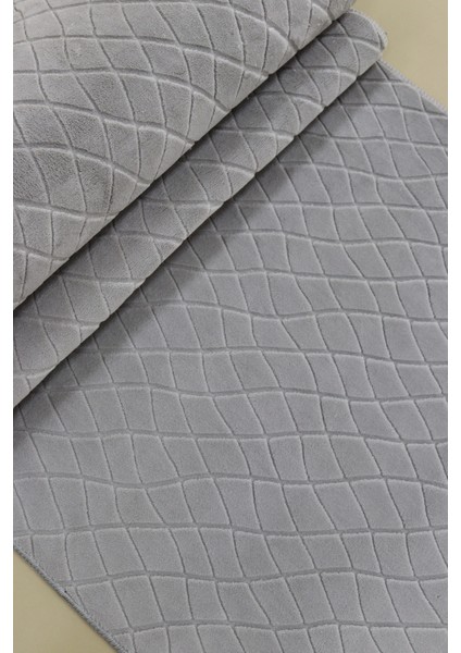 Sarar Ihlara Kaymaz Tabanlı Kesme Kabartmalı Salon Koridor Mutfak Hali Gri modelleri