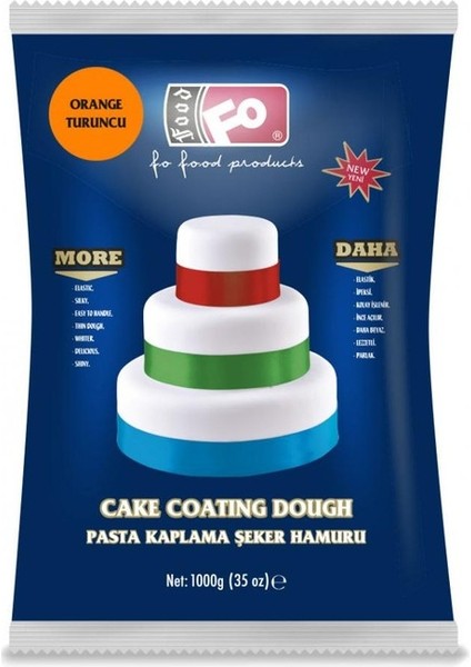 Turuncu Pasta Kaplama Şeker Hamuru 1 kg