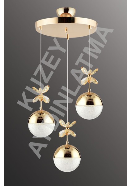 3'lü LED renkli altın aydınlatma seti, uzaktan kumandalı şık tasarım modelleri