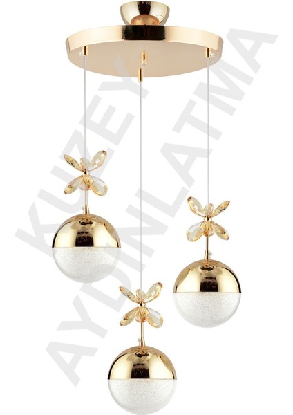 3'lü LED renkli altın aydınlatma seti, uzaktan kumandalı şık tasarım indirimleri