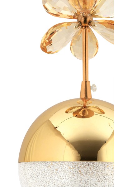 Kelebek Tekli Gold 3 Renk Ledli Kristal Taşlı Modern LED Avize