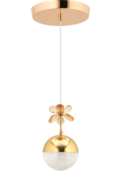 Kelebek Tekli Gold 3 Renk Ledli Kristal Taşlı Modern LED Avize