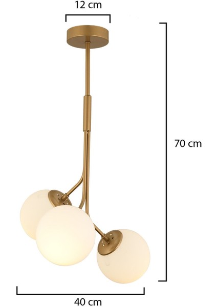 Artel 3lü Eskitme Top Avize Modern Sarkıt, Mutfak Yatak Odası Salon Avize