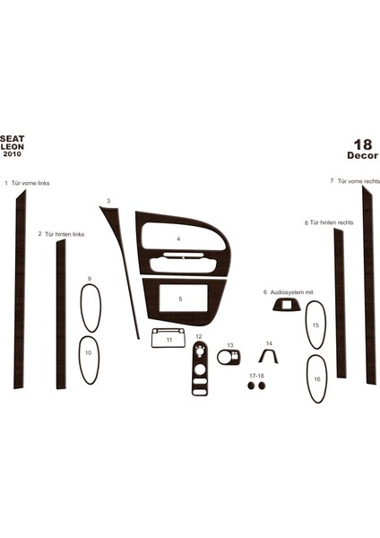 Seat Leon Karbon Kaplama 2010 - 2014 Arası