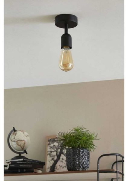 Şık Siyah Metal Tavan Avizesi, Zarif ve Modern Aydınlatma Seçeneği