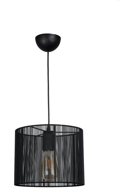 Şık Siyah Yuvarlak Sargılı Modern Avize, Evinize Zarif Bir Dokunuş modelleri