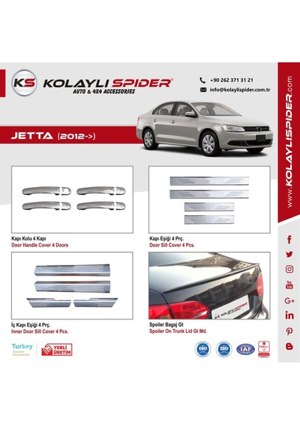 Vw Jetta Kapı Eşiği 4 Prç Krom 2012 ve Sonrası