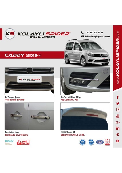 Vw Caddy Arka Tampon Eşiği Krom (Formlu) 2015 ve Sonrası modelleri