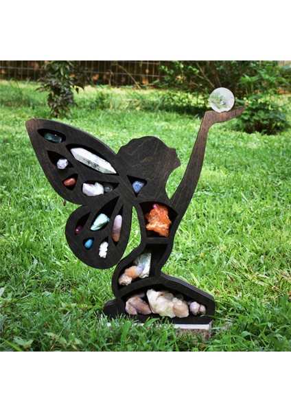 Faerie Raf Kristal Raf Duvar Raf Diz Çökmüş Faerie Raf Pvc Kristal Sergileme Raf Ünitesi Siyah Depolama Standı Için (Yurt Dışından)