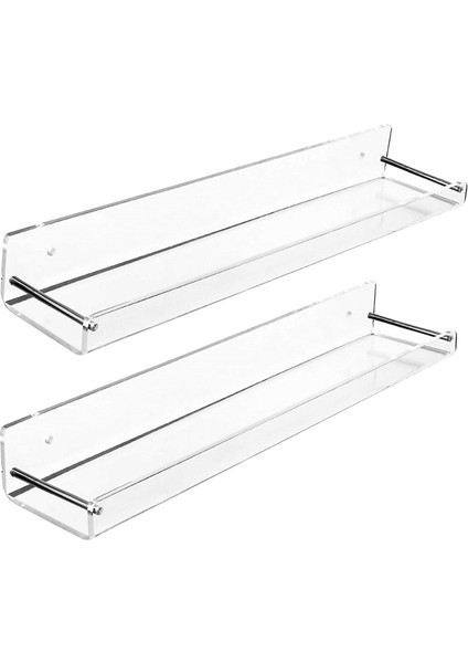 2 Paket Akrilik Yüzer Raf, 15 L X3,25 Inç W, Şeffaf Banyo Duvar Rafı, Kitaplık, Ofis Için Görünmez Ekran (Yurt Dışından)