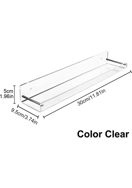 2 Paket Akrilik Yüzer Raf, 15 L X3,25 Inç W, Şeffaf Banyo Duvar Rafı, Kitaplık, Ofis Için Görünmez Ekran (Yurt Dışından)