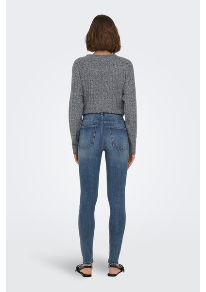 Onliconic Pamuk Karışımlı Slim Fit Yüksek Bel Dar Paça Jeans Bayan Kot Pantolon 15332036