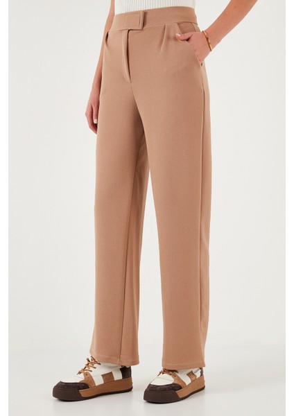 Regular Fit Yüksek Bel Bol Paça Pantolon Bayan Pantolon 5861279 modelleri