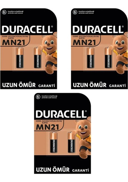 Pil Özel Alkalin MN21 12 Volt 2'li 3 Paket