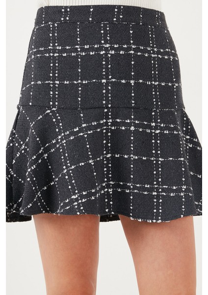 Kareli Volanlı Mini Kışlık Etek Bayan Etek 611ET00176W4 indirimleri