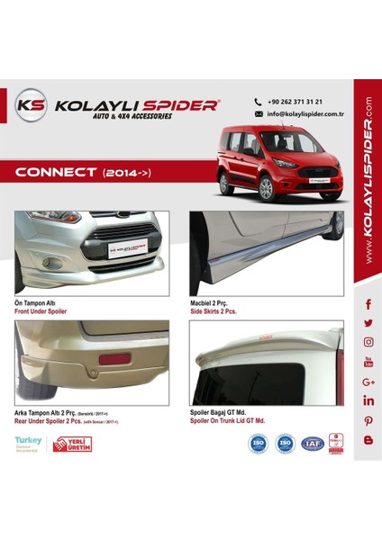 Ford Connect Cam Çıtası 4 Prç Krom 2014 ve Sonrası