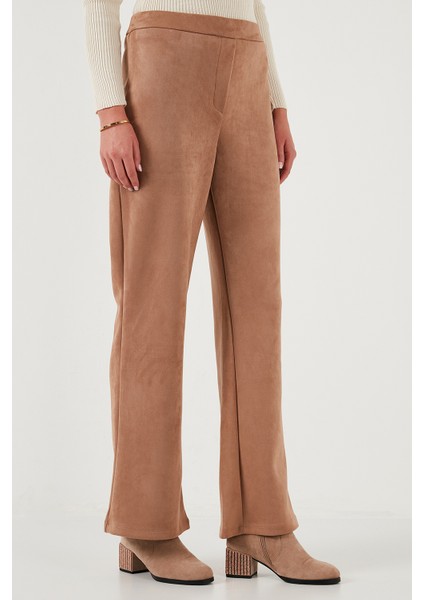 Scuba Süet Yüksek Bel Geniş Paça Pantolon Bayan Pantolon 5865974 fiyatları