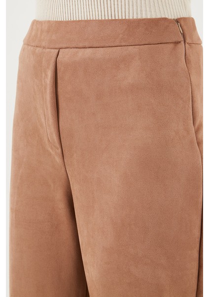 Scuba Süet Yüksek Bel Geniş Paça Pantolon Bayan Pantolon 5865974 indirimleri