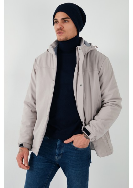 Standart Fit Su İtici Çıkarılabilir Kapüşonlu Mont Erkek MONT 497DEMIR