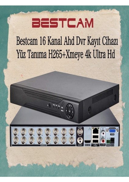 16 Kanal Ahd Dvr Kayıt Cihazı Yüz Tanıma H265+ Xmeye 4K Ultra HD fiyatları