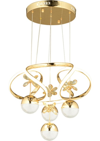 Modern Zümrüt Led Avize, Şık ve Tarz, 4'lü, 50x70, Plastik, Oturma ve Salon İçin