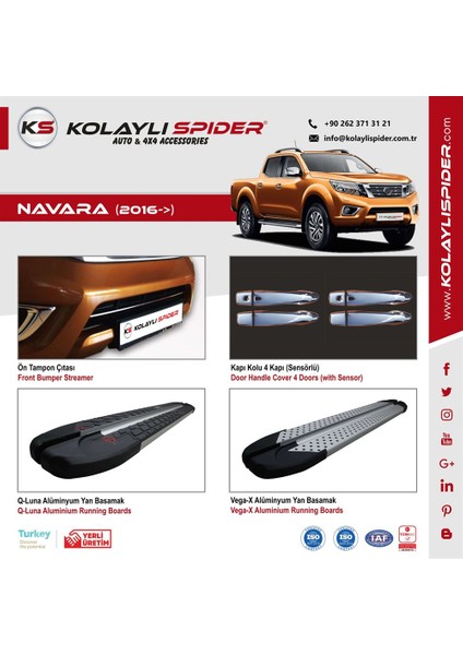 Nissan Navara Kapı Kolu 4 Kapı Krom 2016 ve Sonrası