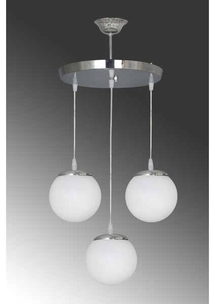 Şık Beyaz Camlı 3'lü Sarkıt Tepsi, Metal, 70x30 cm, modern tasarım modelleri