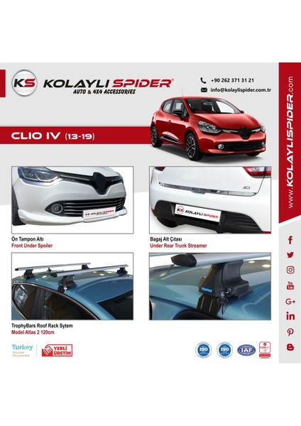 Renault Clio 4 Far Kaşı 2 Prç Krom 2013-2019
