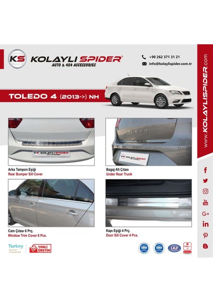 Seat Toledo 4 Kapı Kolu 4 Kapı Krom 2013 ve Sonrası