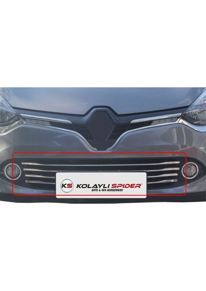 Renault Clio 4 Sport Tourer Ön Tampon Çıtası 6 Prç Krom 2013-2016