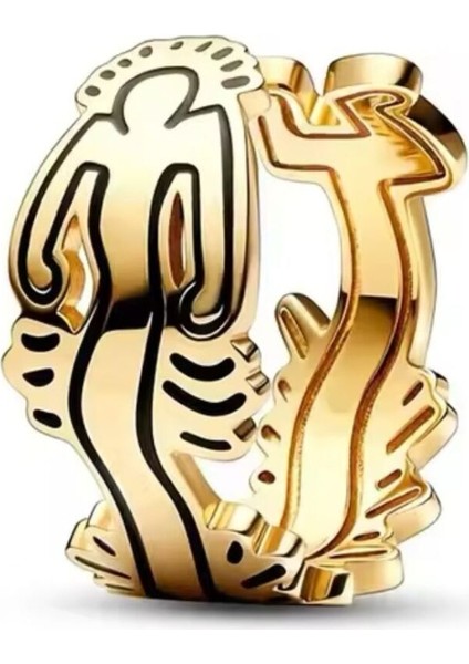 Keith Haring Dalgalı Figür Açık Halka Yüzük fiyatları