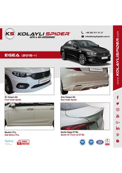 Fiat Egea Far Alt Çıtası 2 Prç Krom 2015 ve Sonrası