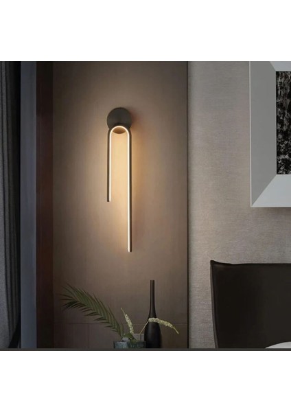 Modern 55 cm siyah dekoratif aydınlatma, duvar ve yatak başı için şık tasarım