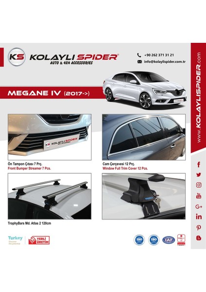 Renault Megane 4 Egzoz Çıkışı 2 Prç Krom 2017 ve Sonrası