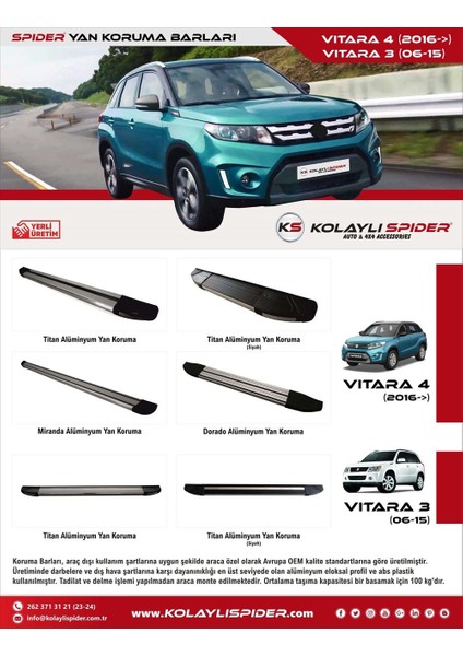 Suzuki Vitara 4 Kapı Eşiği 4 Prç Krom 2016 ve Sonrası