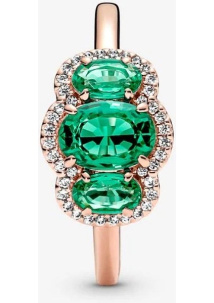 Yeşil Üç Taşlı Vintage Yüzük modelleri