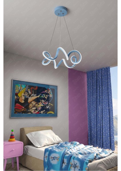 Modern mavi beyaz LED genç odası avizesi, şık ve aydınlık ortamlar sağlar. fiyatları