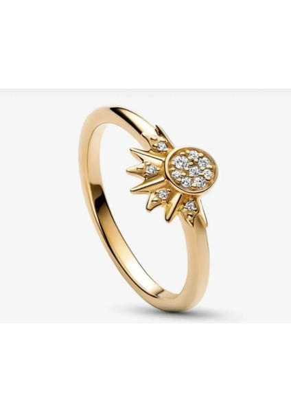 Gökyüzü Işıltılı Güneş ve Gökyüzü Mavisi Işıltılı Ay Yüzük Seti modelleri