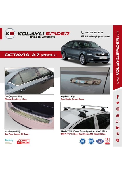 Skoda Octavia A7 Ön Tampon Çıtası krom (Mk.sız Kasa) 2013-2017