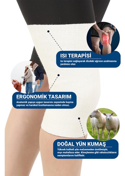 2 Adet Yünlü Dizlik Çorap, Termal Dizlik, Saf Yün Dizlik, Kireçlenme, Diz Agrısı