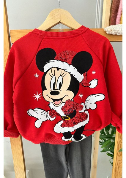 Payetlı Mnn Desen Yılbaşı Ikili takım - Kırmızı modelleri