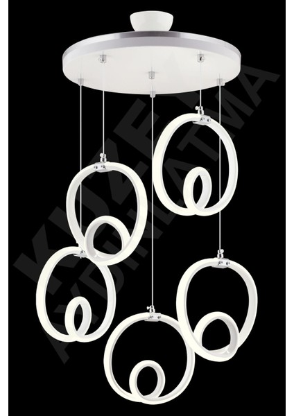 Renkli Kumandalı LED Aydınlatma, Kristal Taş, Modern Tasarım, 5 Ampul, 35x57 cm fırsatları