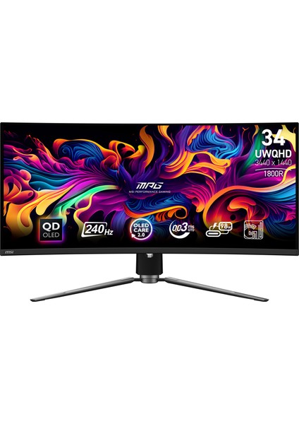 34.18" MPG 341CQPX QD-OLED 3440x1440 (UWQHD) 21:9 CURVE 1800R QD-OLED 240HZ 0.03MS FREESYNC PREMIUM PRO GAMING MONITOR