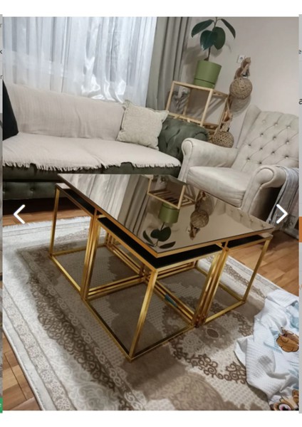 Metal Kare Pizza Orta Gold Ayaklı Bronz Aynalı fırsatları
