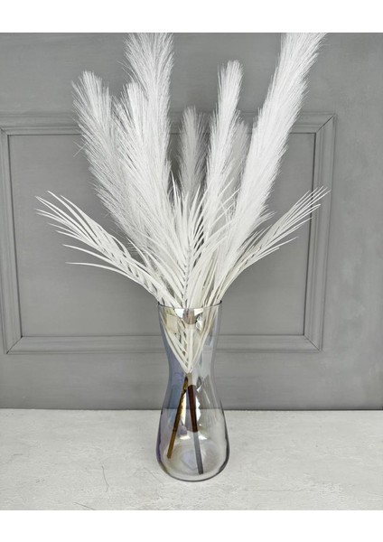 Uzun Tüylü Yapay Yelpaze Çiçek Buketi Beyaz fırsatları
