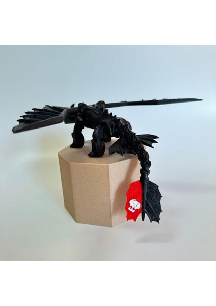 Dişsiz (Toothless) Ejderha Figür 20CM Siyah