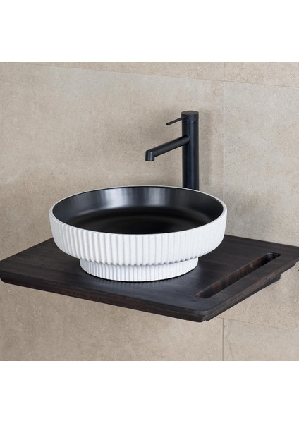 E-W1501MSB Tezgah Üstü Lavabo Mat Siyah & Beyaz fiyatları