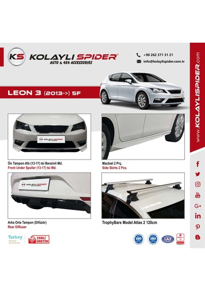 Seat Leon 3 5f Luxury Kapı Eşiği 4 Prç Krom 2013 ve Sonrası