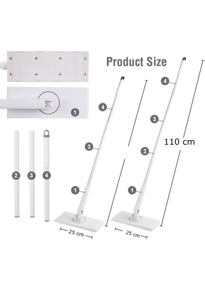 Tüm Bezlere Uyumlu Click Mop 4xl Islak Mendillere Uyumlu Kendinden Sıkıştırmalı Mop Paspas