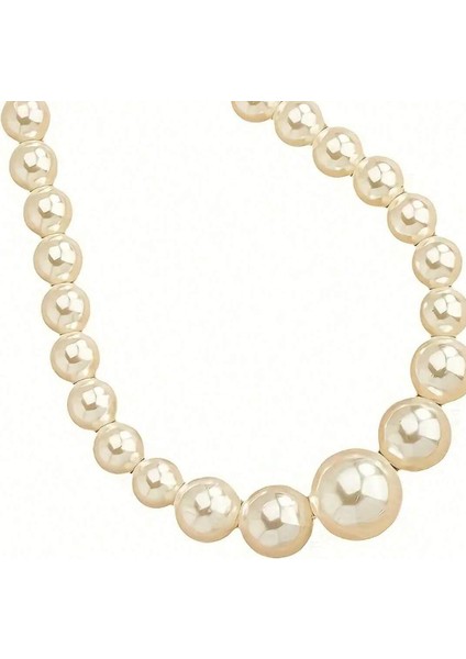 Beyaz Büyük Inci Choker Kolye Küpe Set fırsatları